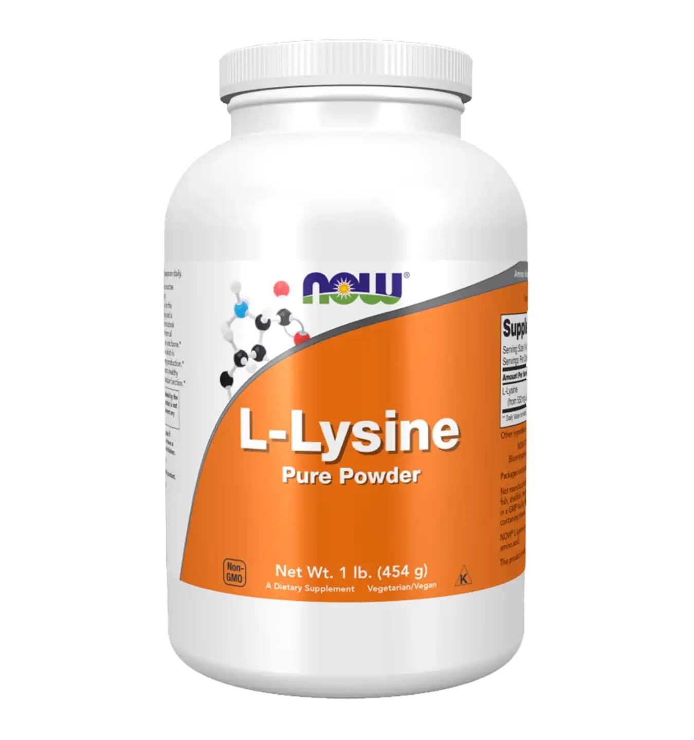 NOW Foods L-Lysine 100% Pure Powder, 16 oz