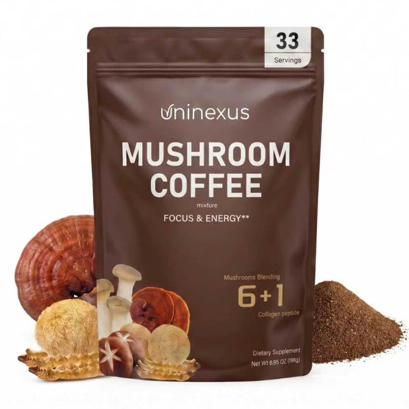 Uninexus Mushroom Coffee Alternative 33 Servings Instant Arabica for Focus Energy Powder 6.95 Ounce