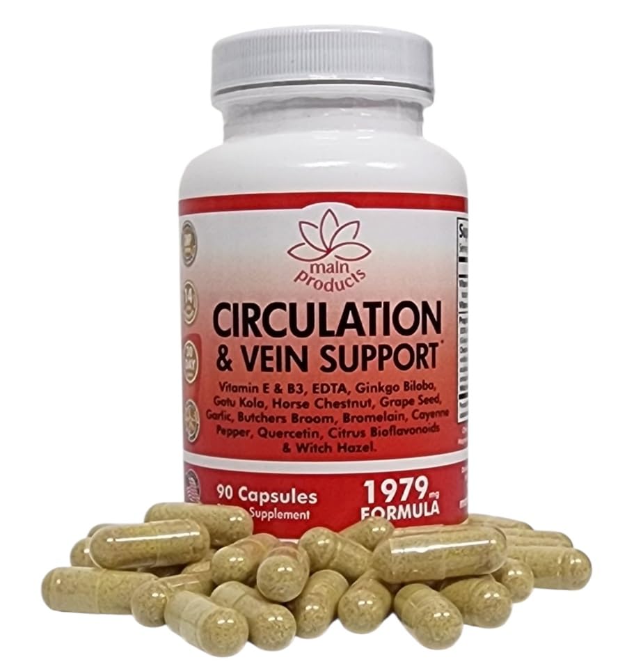 Main Products Circulation & Vein Support Supplement Capsule, 90 Capsules