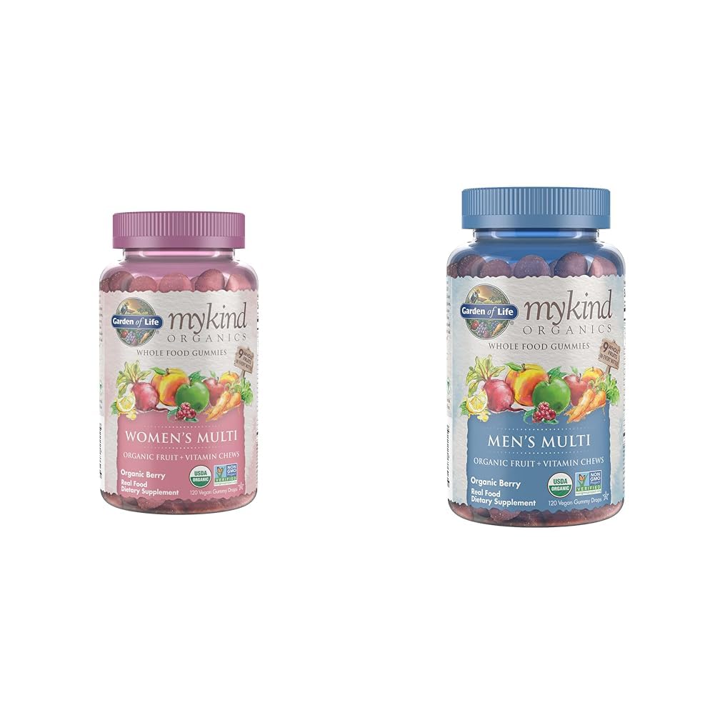 Garden of Life Organics Women's Gummy Vitamins & Men's Gummy Vitamins, 120 Count