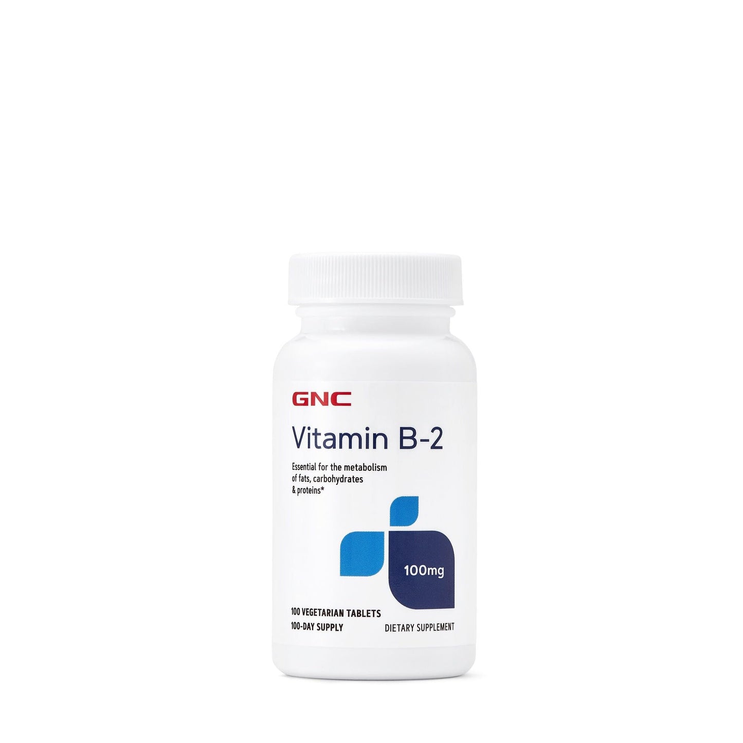 GNC Vitamin B2 100mg Supplement Tablets, 100 Count