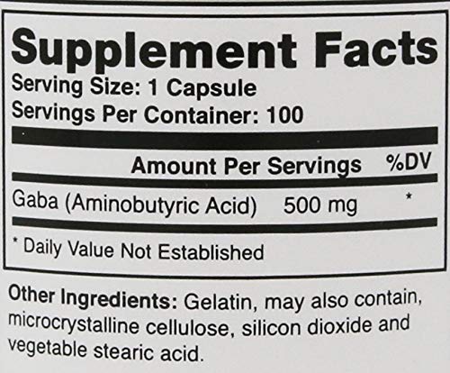 Montiff Pure GABA 500 mg Capsules 100 Count