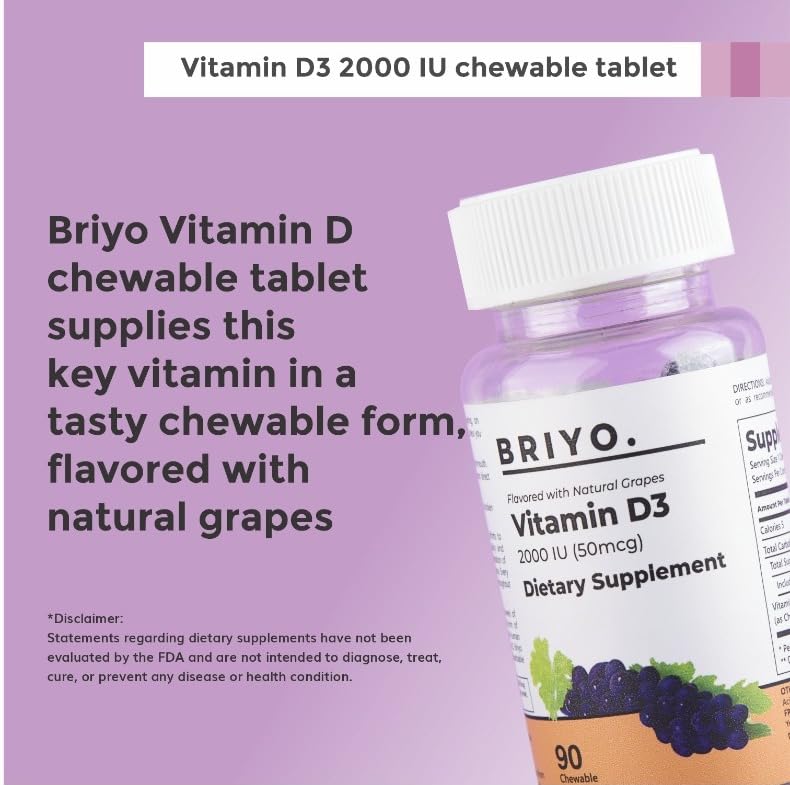 Briyosis Vitamin D3 2000 IU Tablets, 90 Count