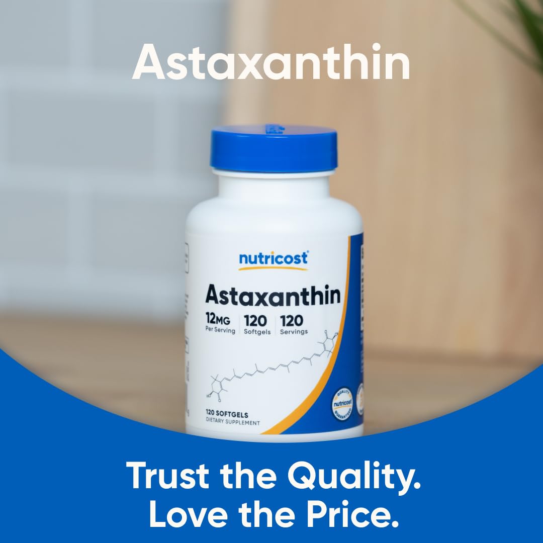 Nutricost Astaxanthin 12mg Capsules 120 Count