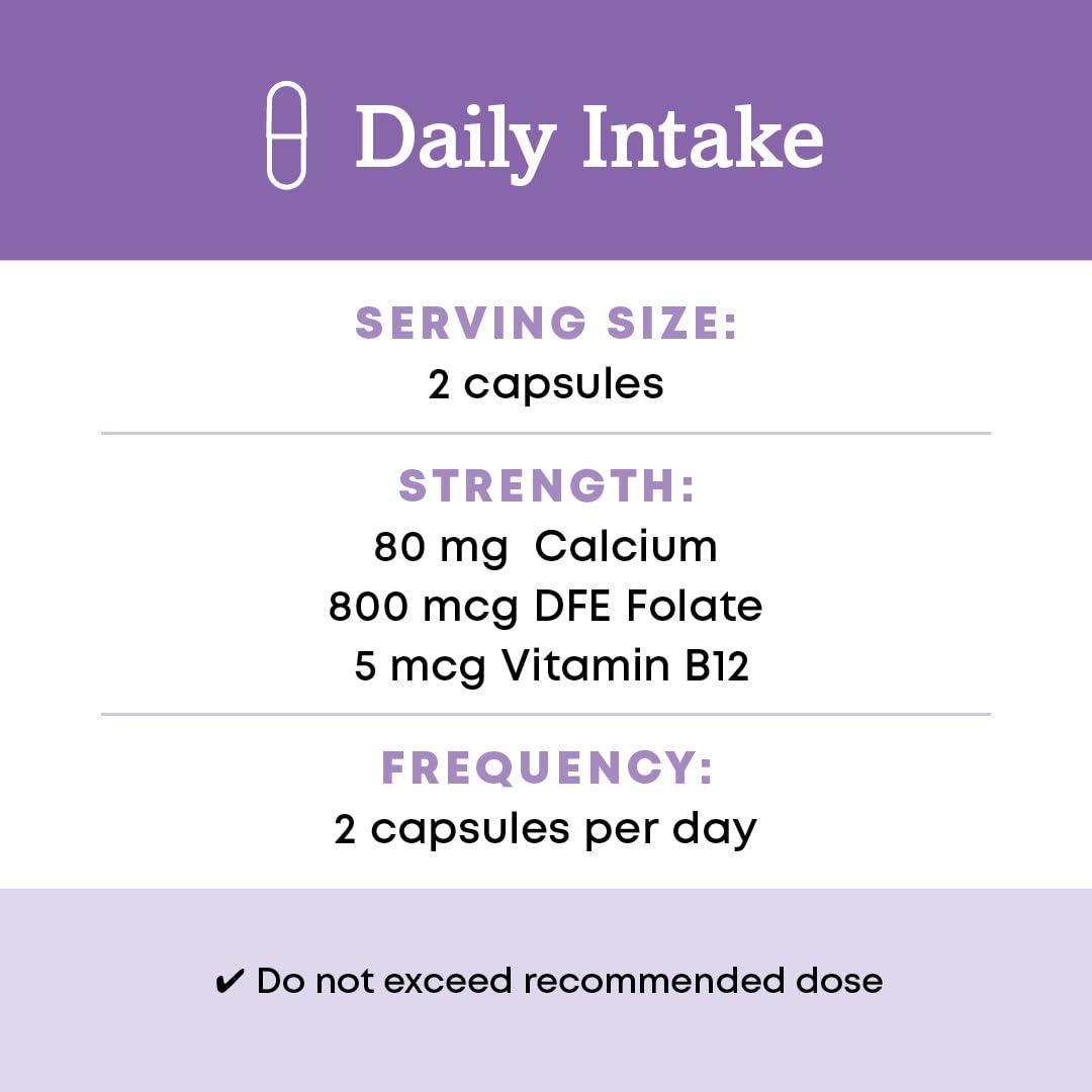 Oregon's Wild Harvest Folate with Vitamin B12 Whole Food Folate & B12 Capsules, 60 Count