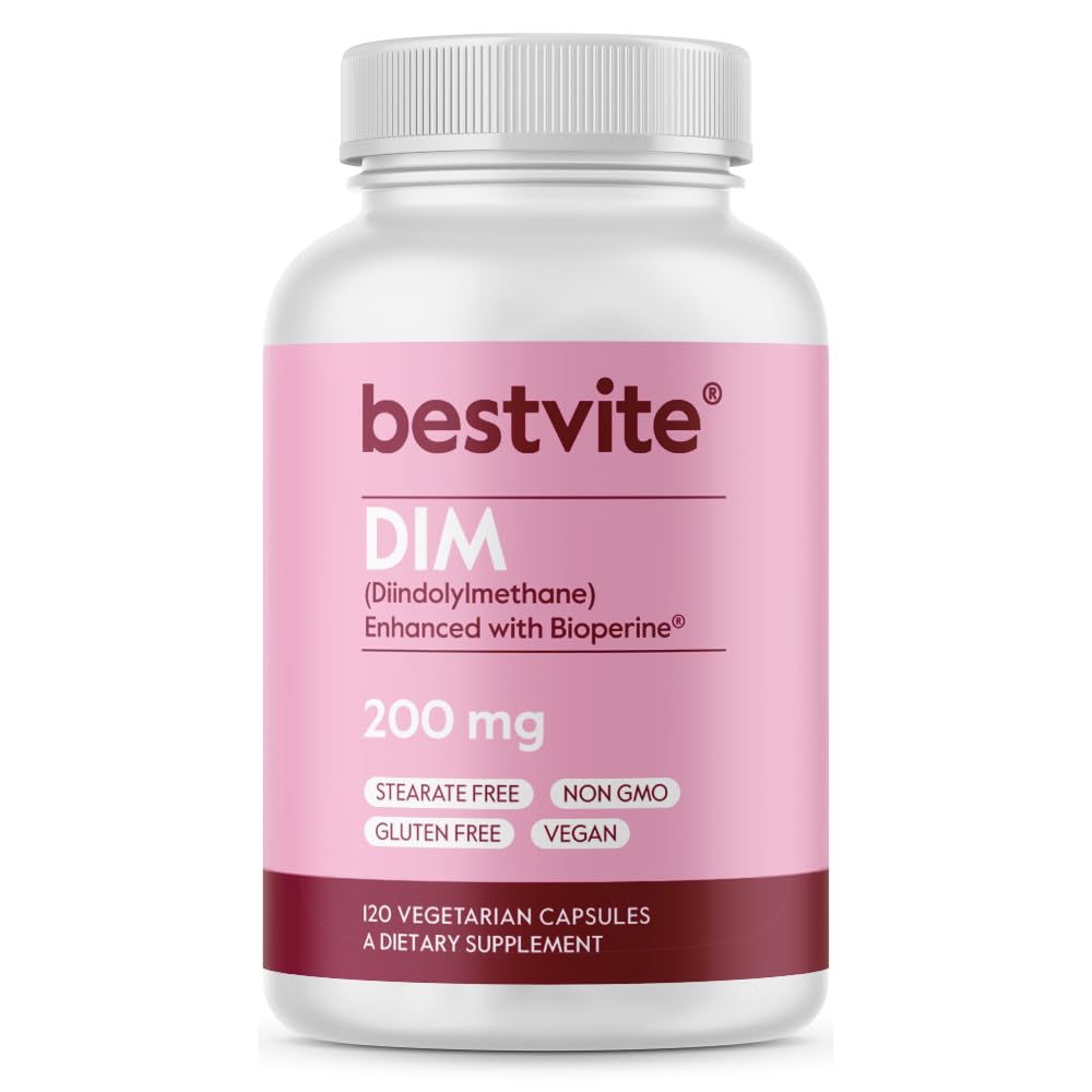 BESTVITE DIM (Diindolylmethane) 200mg with Bioperine, 120 Capsules