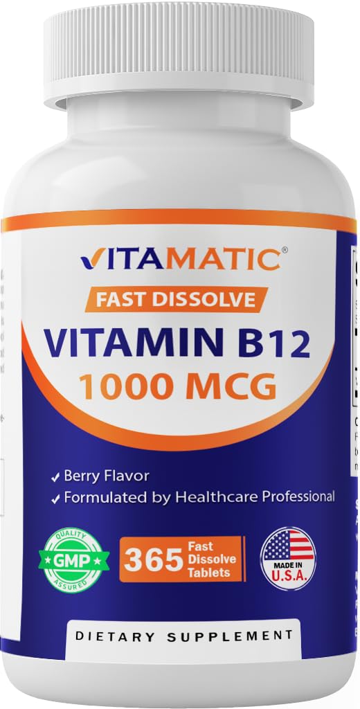 Vitamatic Vitamin B12 1000 mcg Fast Dissolve Tablets 365 Count