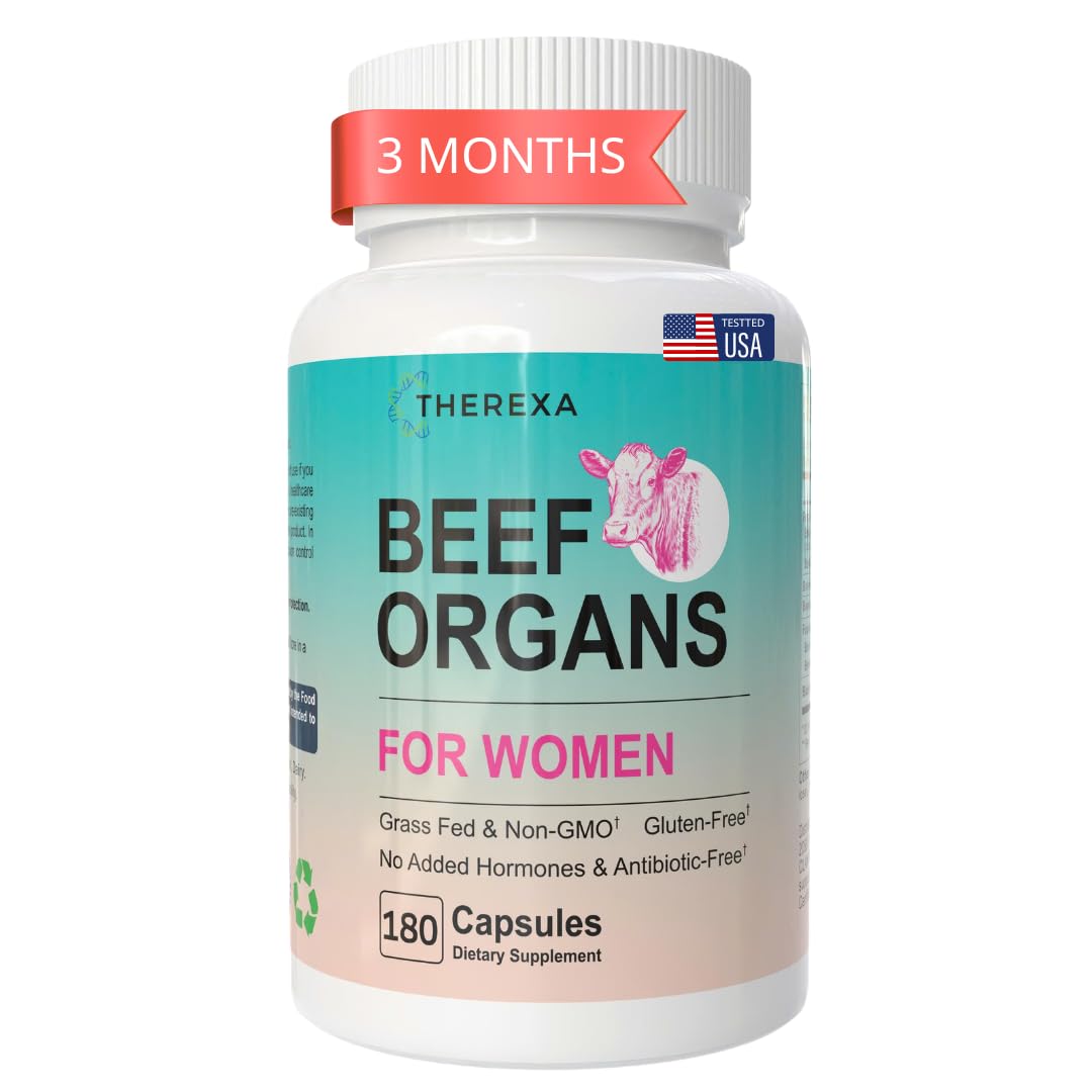 THEREXA Primal Beef Organ Supplement for Women Capsules, 180 Capsules