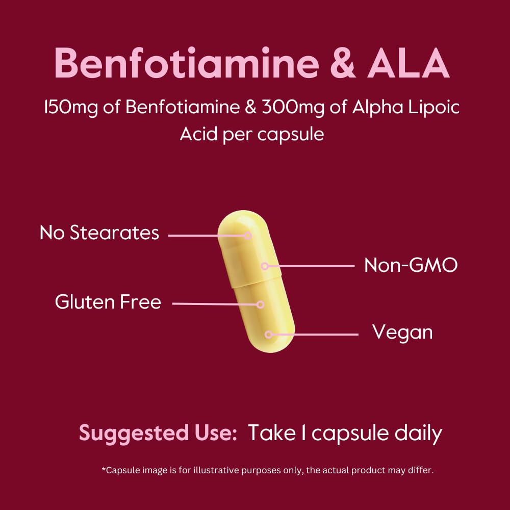 BESTVITE Benfotiamine 150mg/Alpha Lipoic Acid 300mg Capsule, 240 Veg Caps