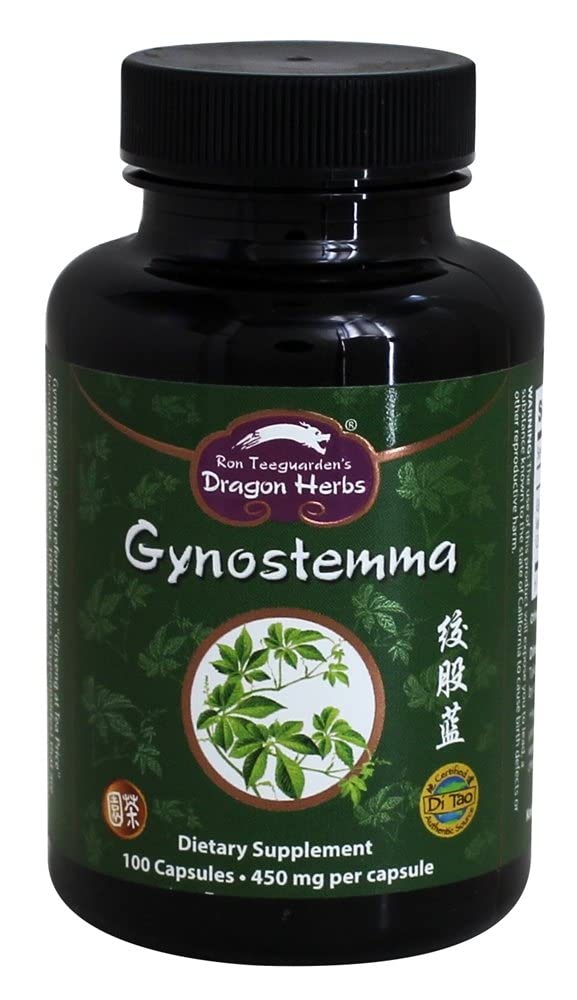 Dragon Herbs Gynostemma 500 mg Capsules, 100 Count