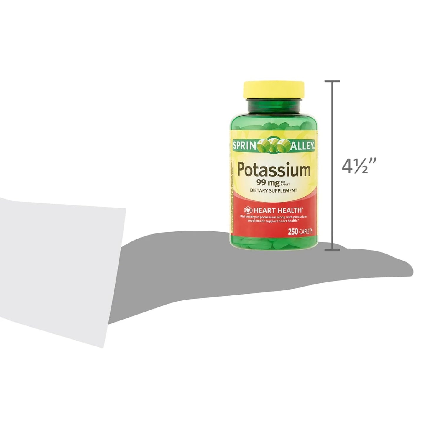 Generic Potassium Heart Health Supplement Caplets 99 mg, 250 Count