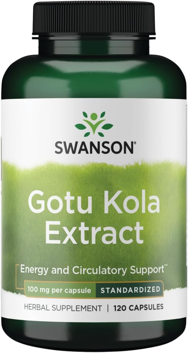Swanson Gotu Kola (Standardized) 100 mg Capsules, 120 Count