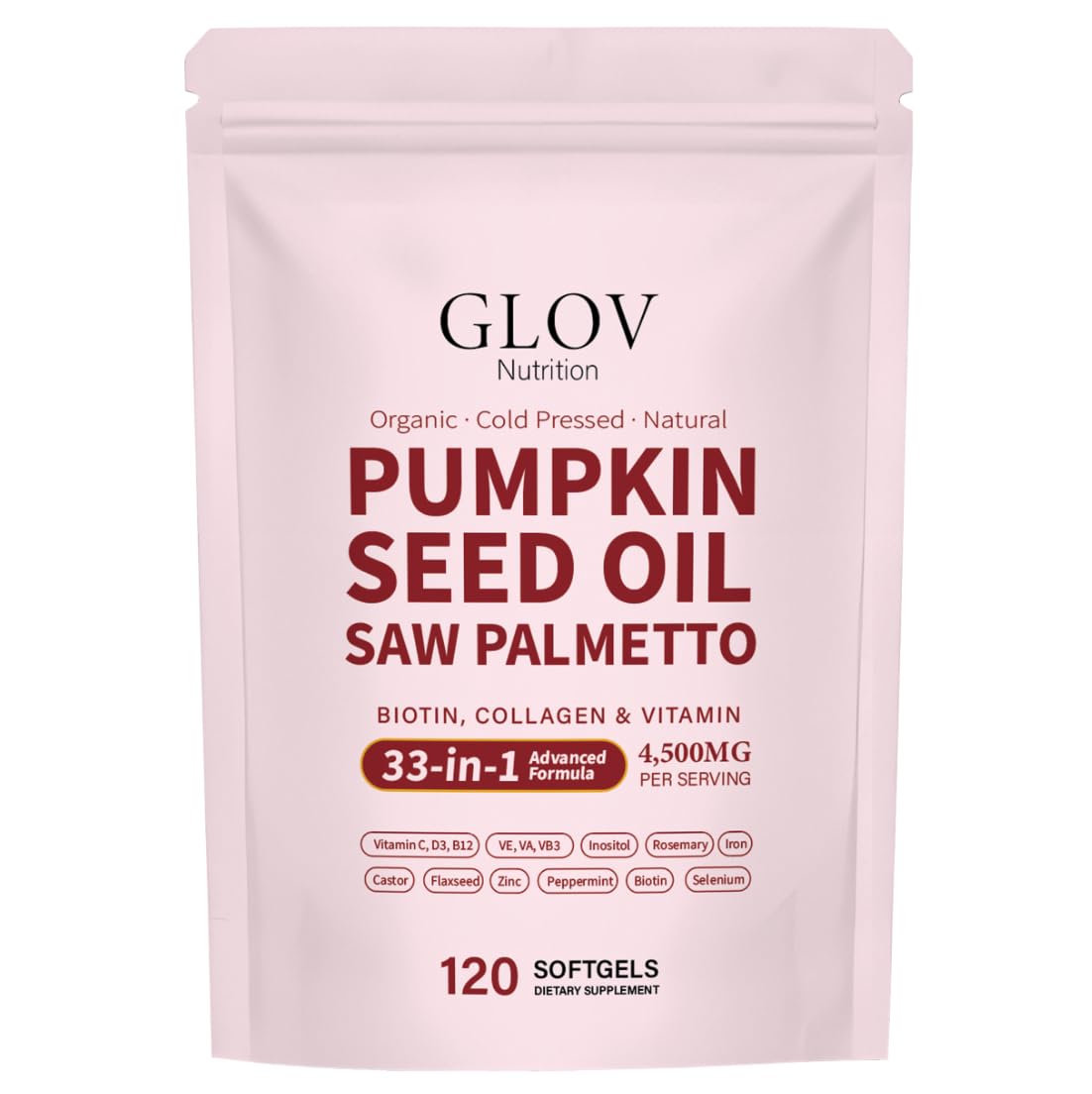 Glov Nutrition Pumpkin Seed Oil Capsule 120 Count