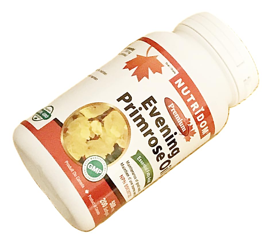 Nutridom Evening Primrose Oil Omega-6 & GLA 500mg Softgels 200 Count