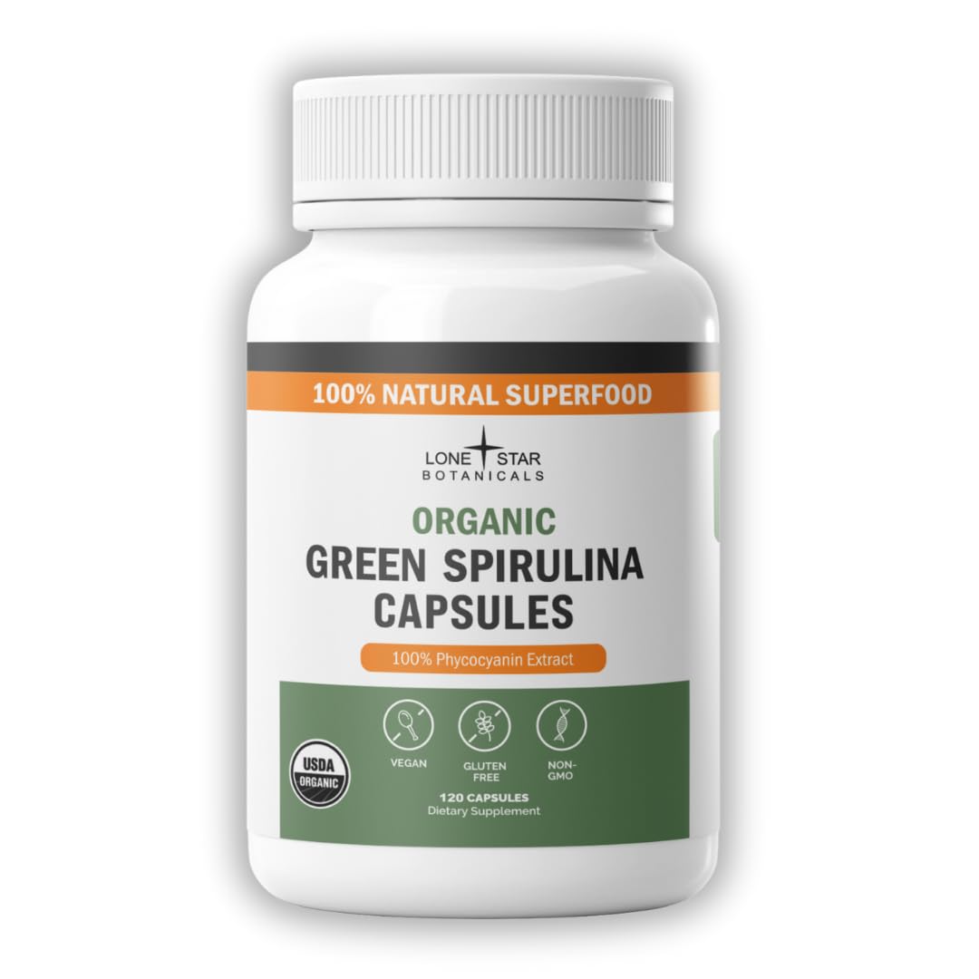 Lone Star Botanicals Organic Spirulina Capsules 120 Count