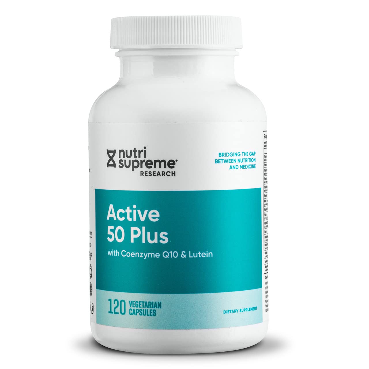 Nutri-Supreme Research Active 50 Plus CoQ10 Lutein ALA Turmeric Capsules, 120 Count