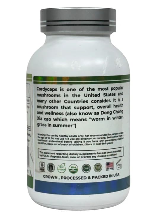 Mn Mother Nature Inc Cordyceps (Ophiocordyceps sinensis) Mushroom Supplement 1000mg Capsules 120