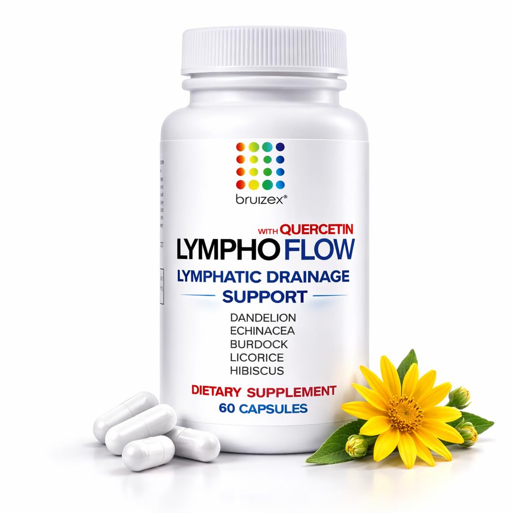 Bruizex Lympho Flow Lymphatic Drainage Supplement, Quercetin Support, 60 Capsules