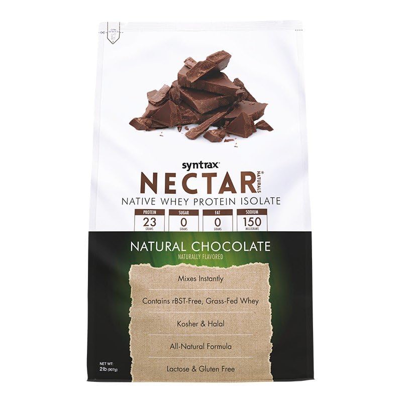 Syntrax Nectar Naturals All Natural Whey Protein Isolate Natural Chocolate Powder, 32 Servings