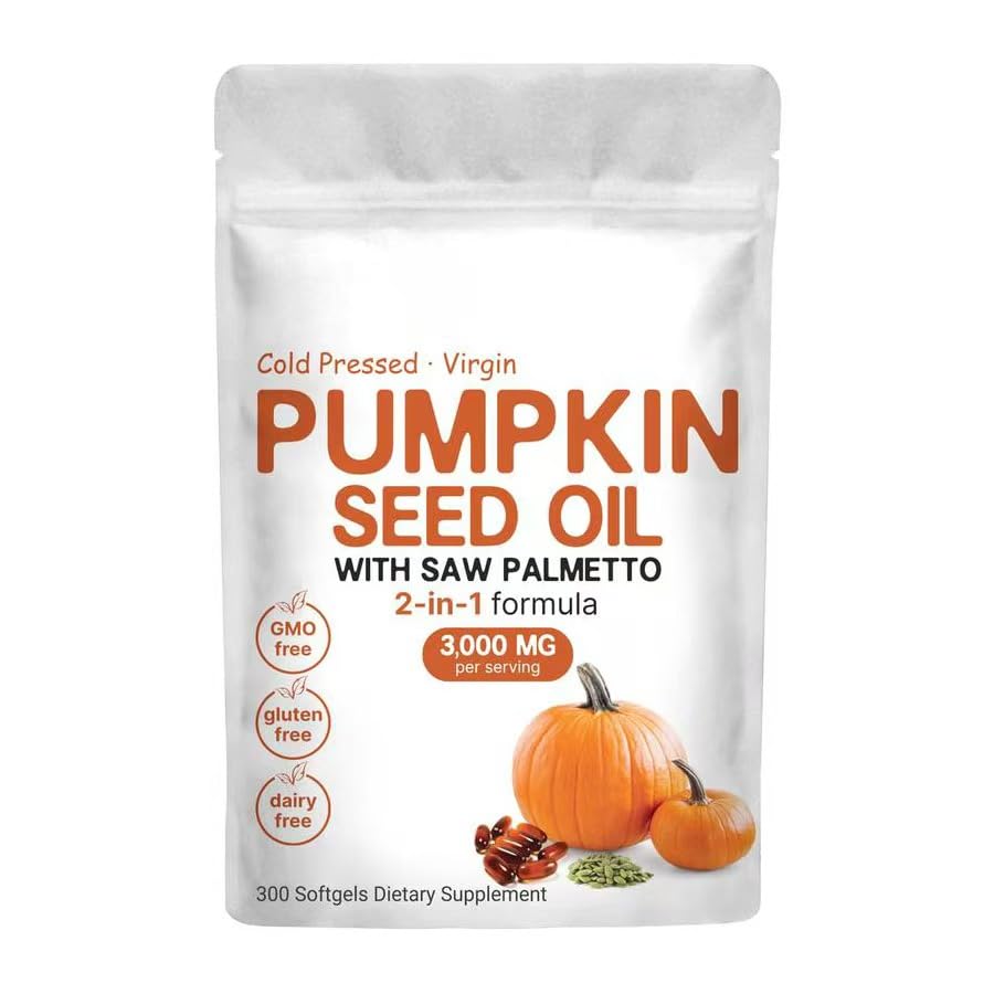 EOQIFJM Pumpkin Seed Oil Softgels with Saw Palmetto, 300 Softgels