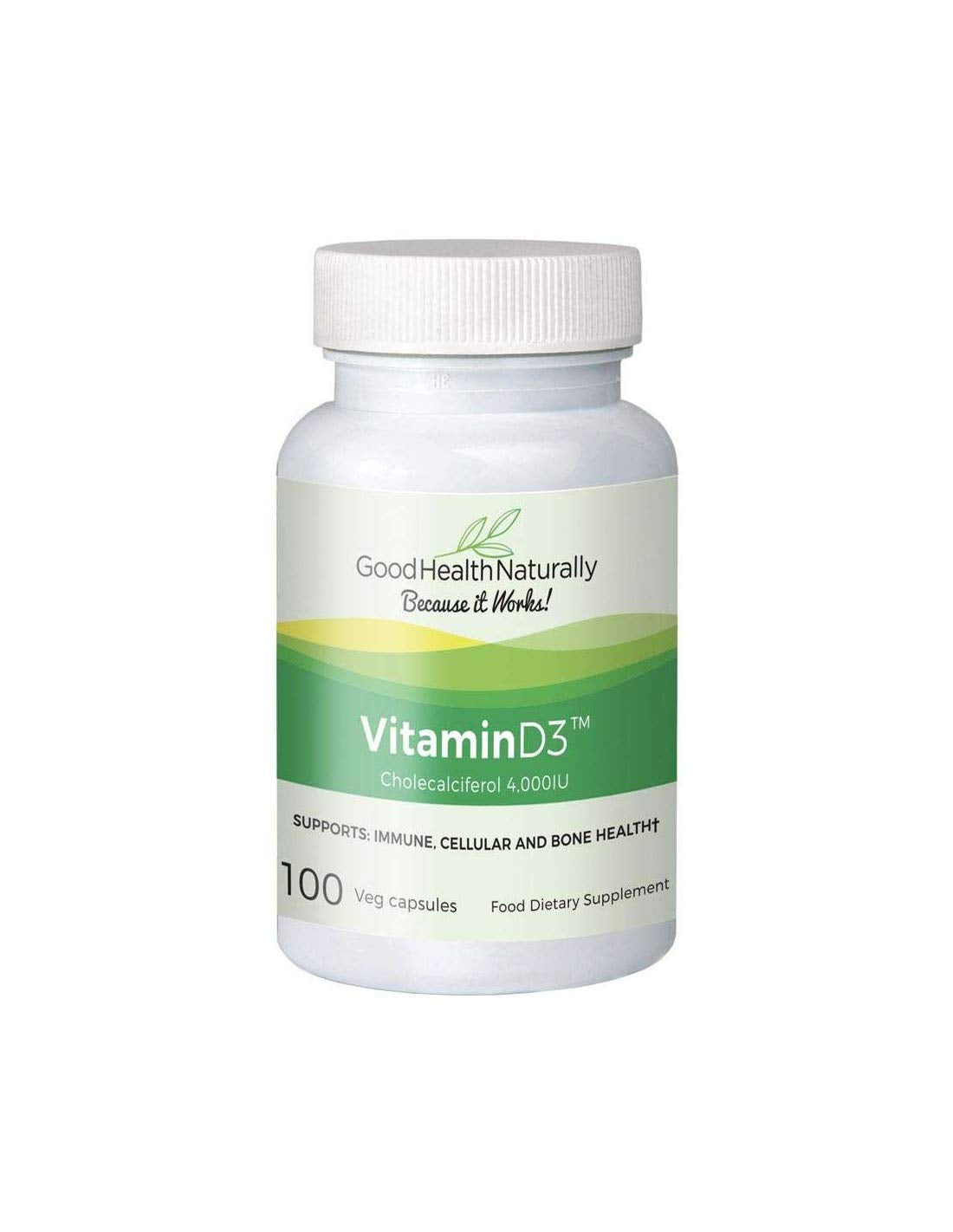 GOOD HEALTH NATURALLY BECAUSE IT WORKS! Vitamin D3 4000 IU Capsule, 1 Capsule