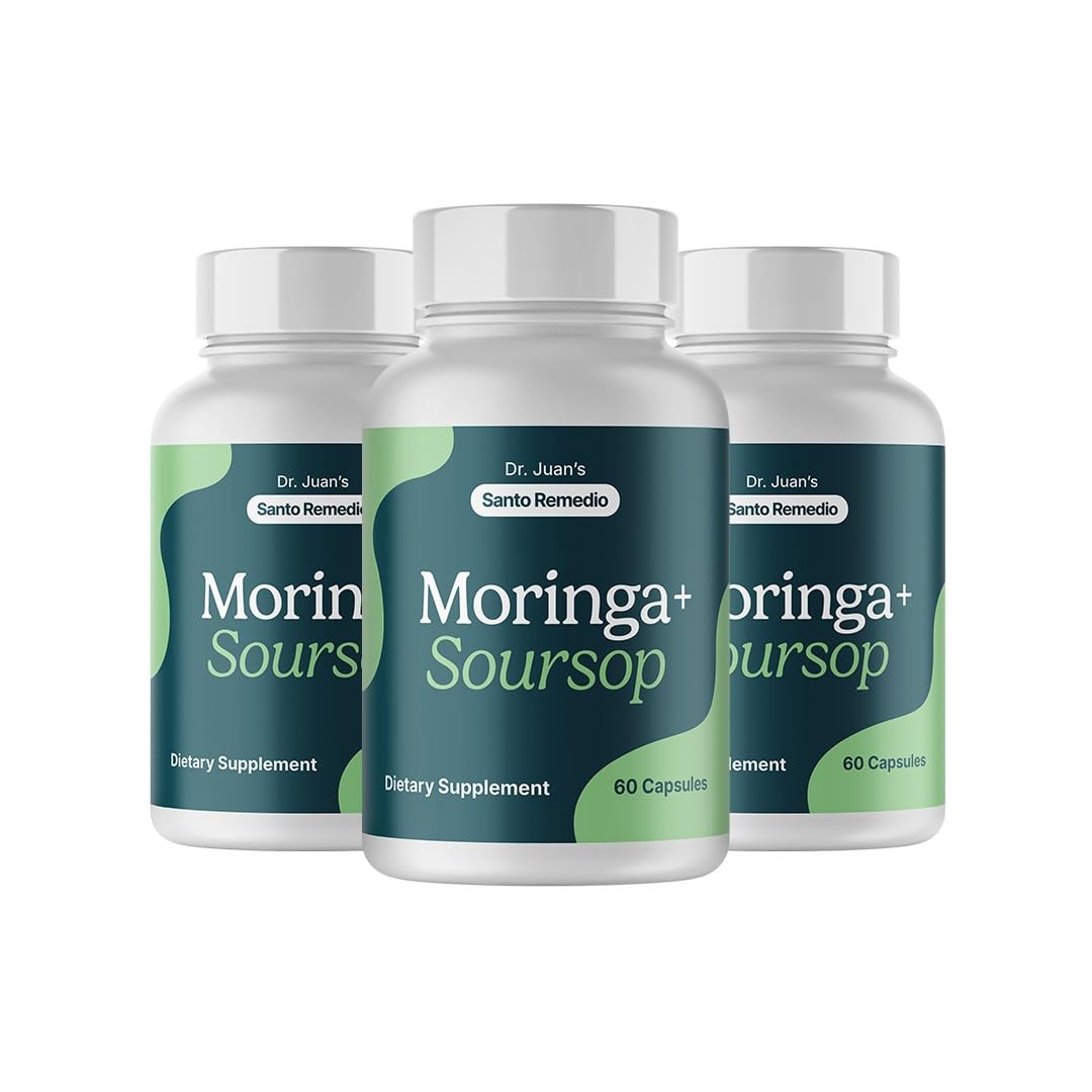 Santo Remedio Moringa and Soursop Dietary Supplement Capsules, 180 Capsules