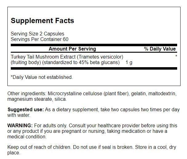 Swanson Turkey Tail Mushroom Capsules 480