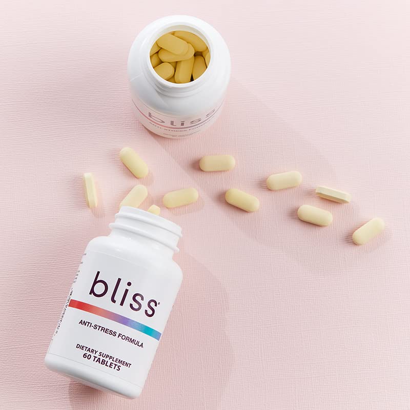 Bliss Herbal Stress Support – Adaptogenic Capsules with Ashwagandha, Rhodiola & L-Theanine – Promotes Calm, Mood Balance & Mental Clarity – Vegan & Gluten-Free – 60 Capsules