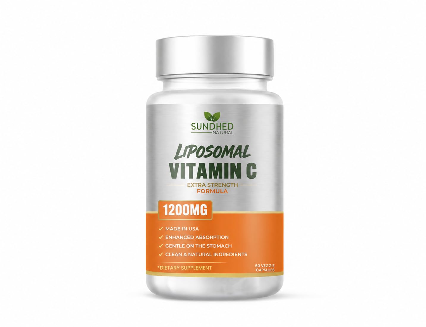 Sundhed Natural Pure Liposomal Vitamin C 1200mg Capsules, 60 Capsules
