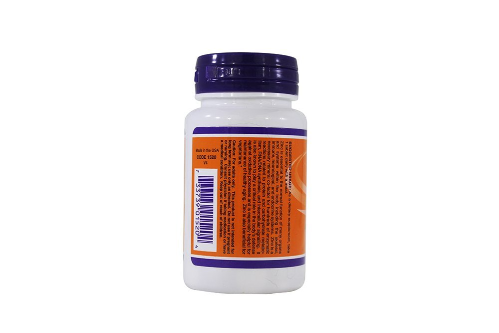 NOW Foods Zinc 50 mg Tablets, 100 Count