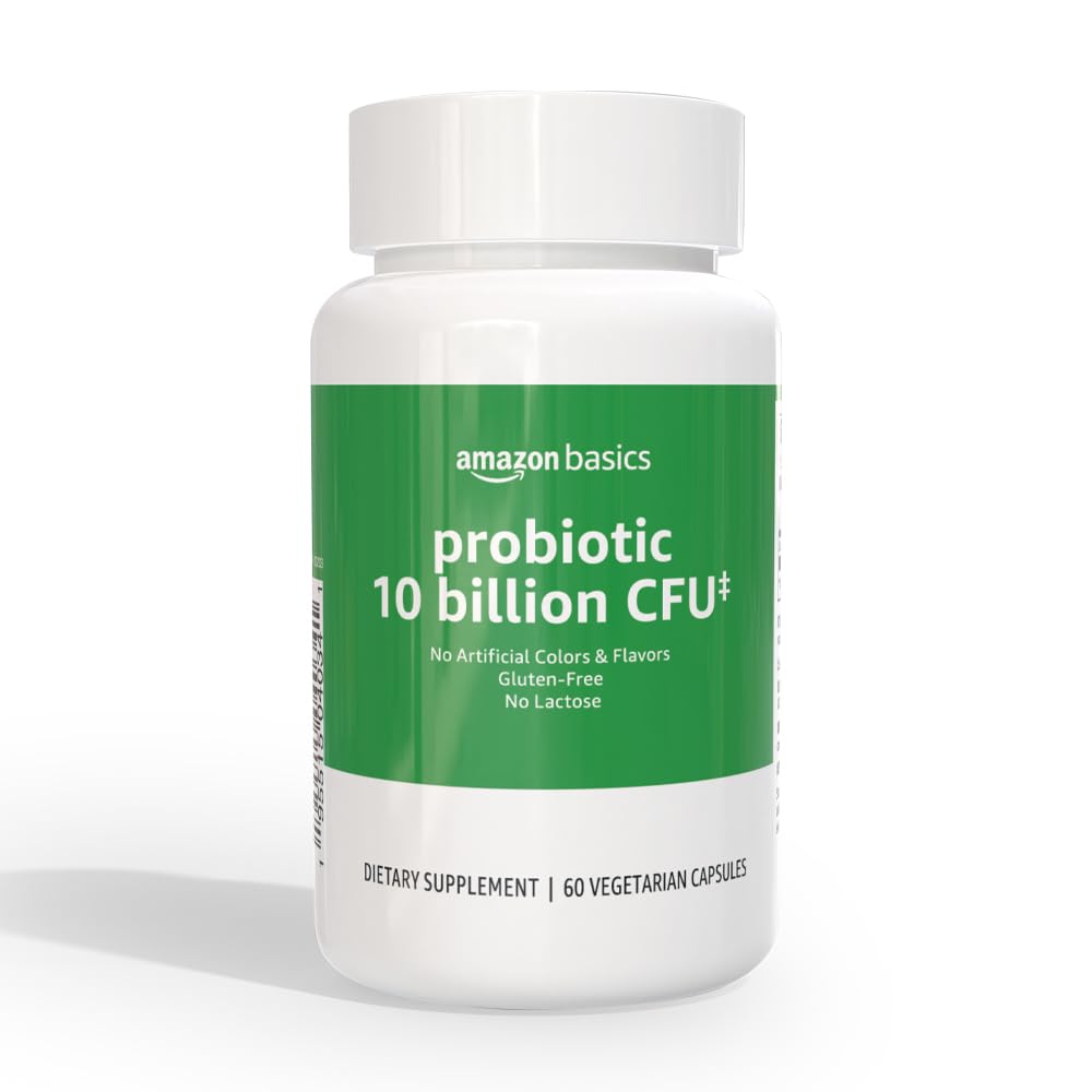 Amazon Basics Daily Probiotic 10 Billion Active Cultures Capsule 60 Count
