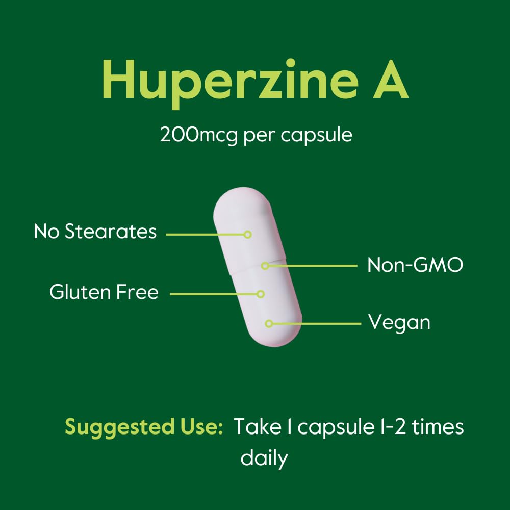 BESTVITE Huperzine A 200mcg from Naturally Derived Huperzia Serrata 120 Capsules