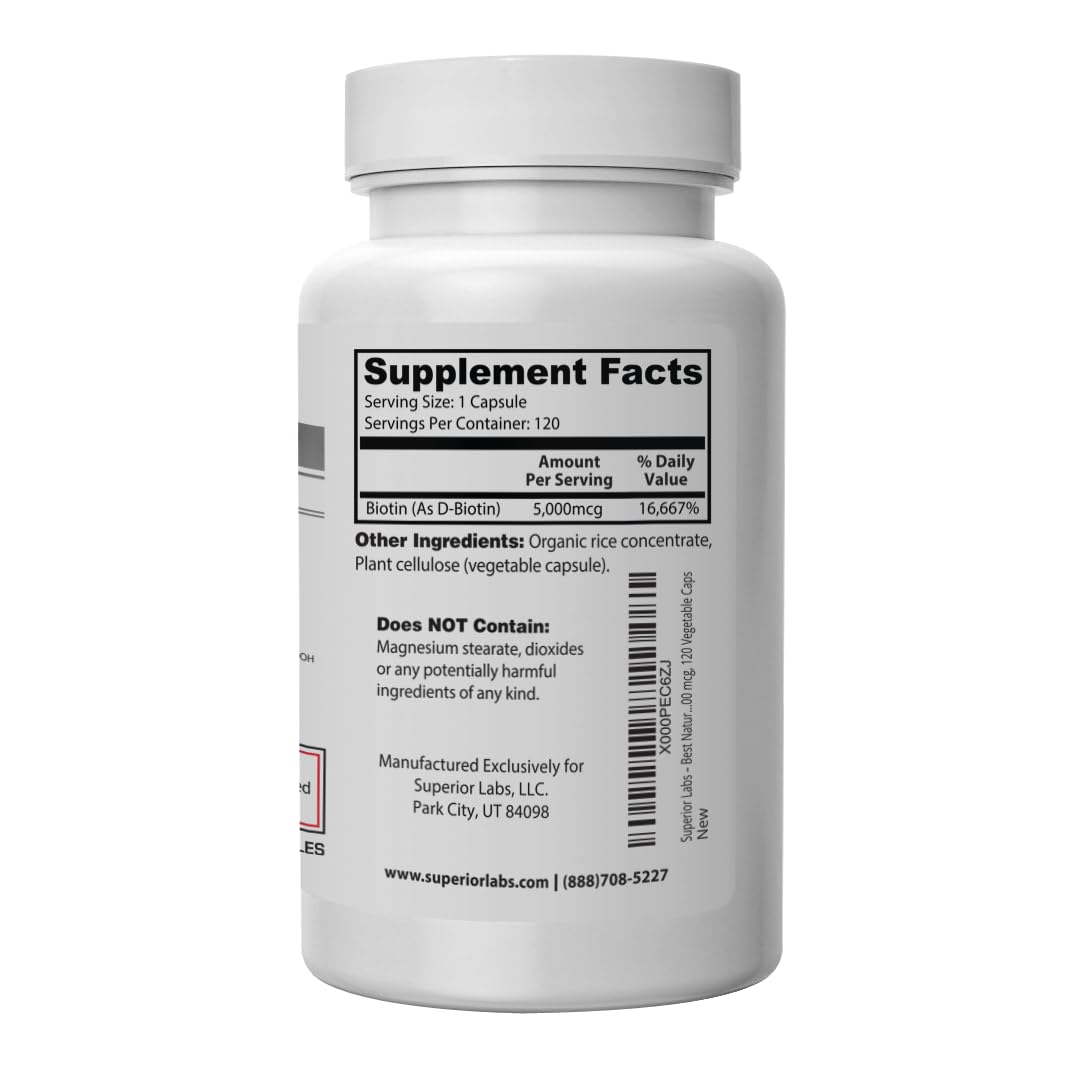 Superior Labs Biotin Non-GMO Capsule 120 Count