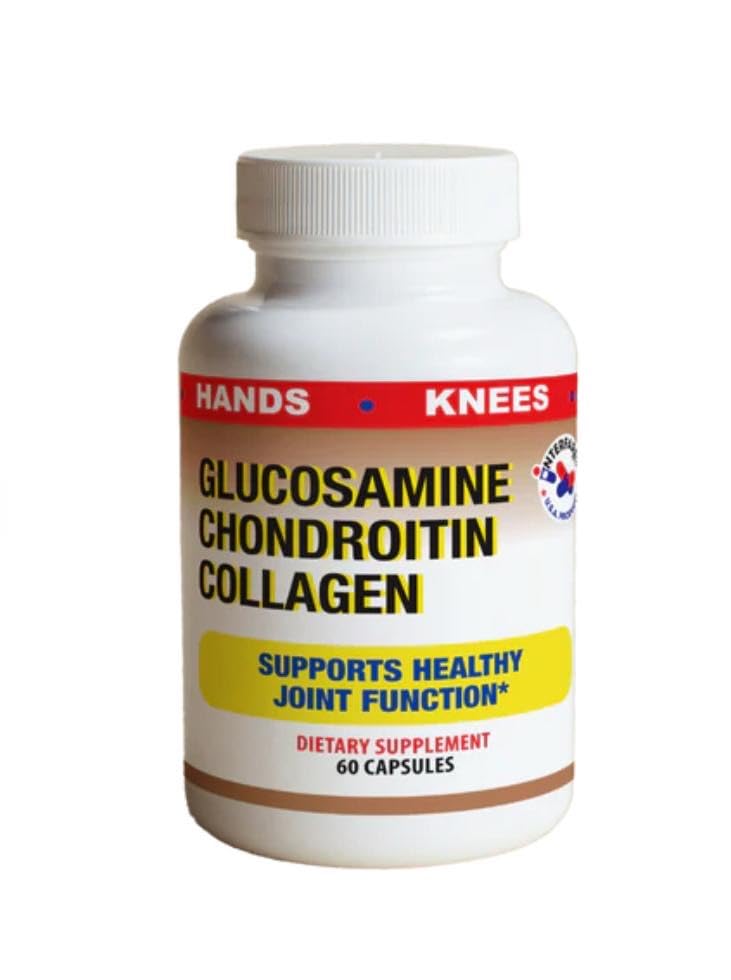 Generic Glucosamine & Chondroitin Hydrolized Collagen for Joint Support and Cartilage Supplement Glucosamine Sulfate 1000 mg, 60 Capsules