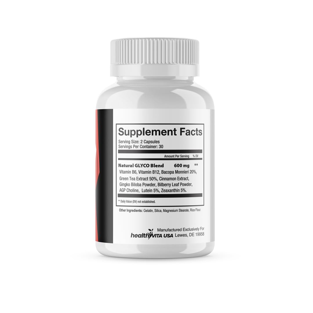 HealthyVita USA Natural Glyco Blood Support Capsules 60 Count