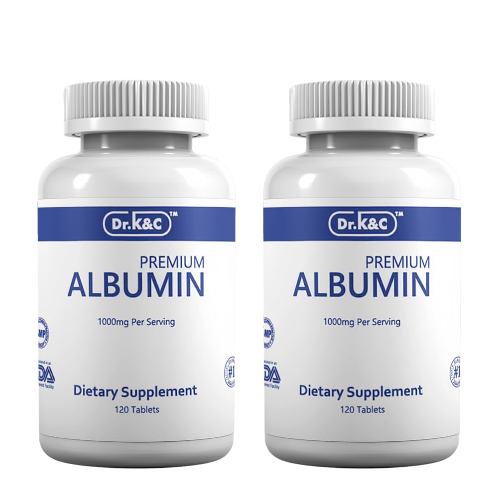 Dr.K&C Premium Albumin Protein Supplement – Extra Strength 1000 mg, 240 Tablets