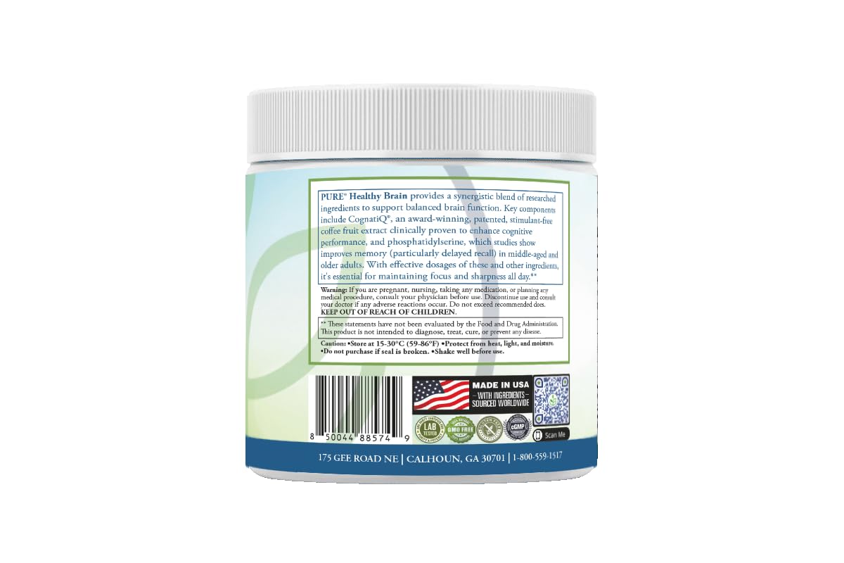PURE Healthy Brain Nootropic Powder 5 oz