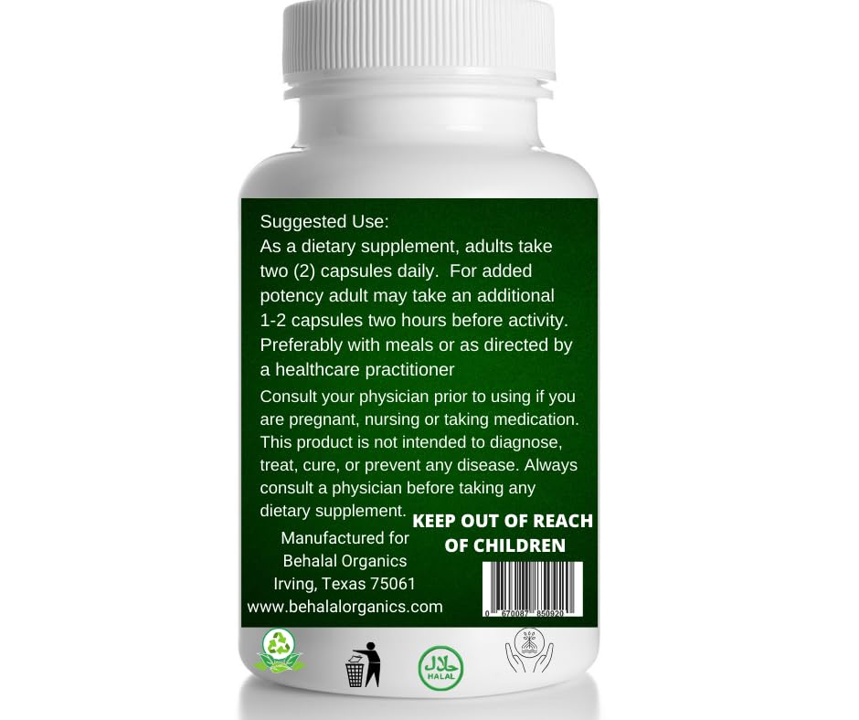 Behalal Organics Moringa Oleifera Quick Release Capsule 100 Count