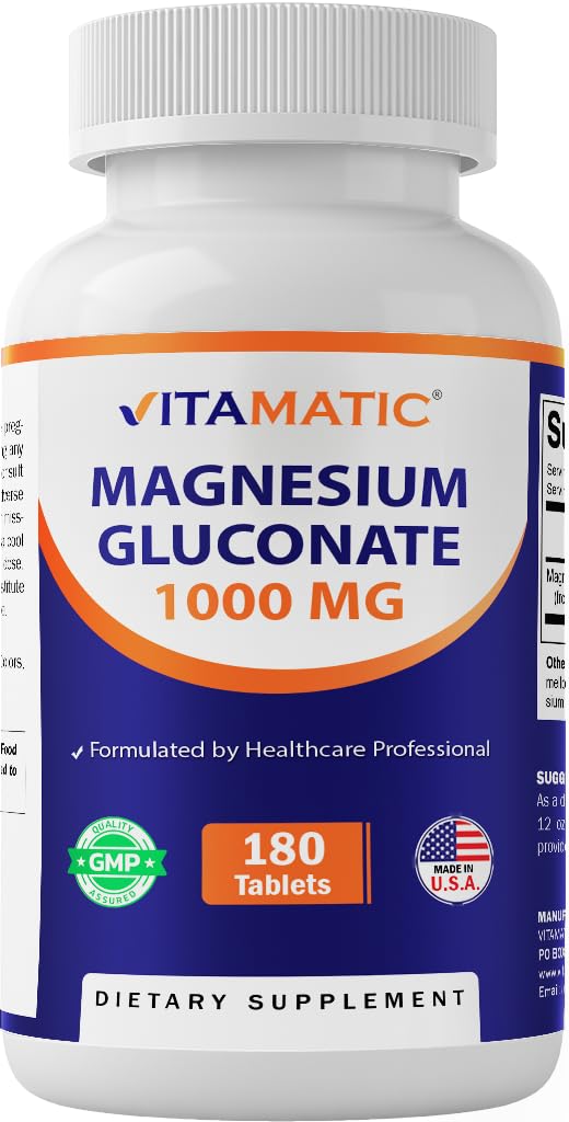 Vitamatic Magnesium Gluconate 1000 mg Tablet, 180 Count