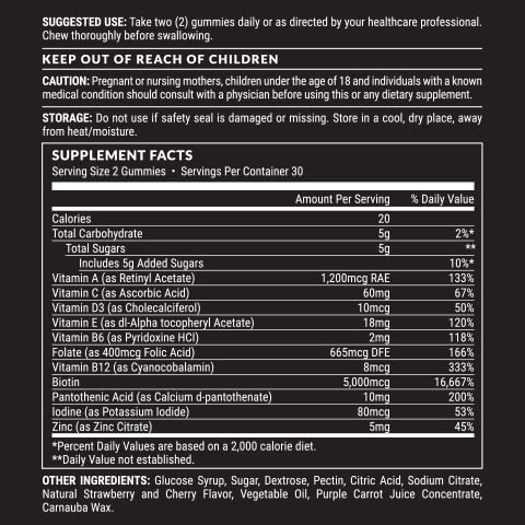 Pete & Pedro Biotin Gummies 60 Count