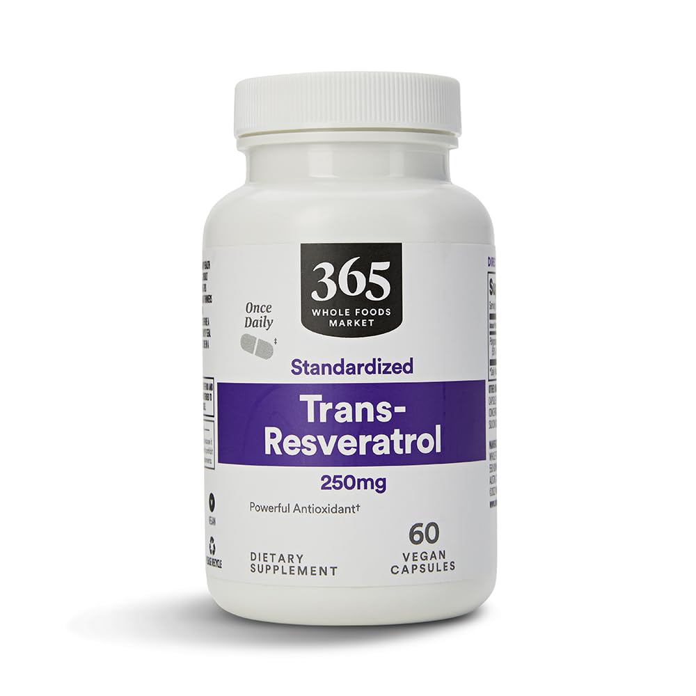 365 by Whole Foods Market Transresveratrol 250 mg Capsules, 60 Count