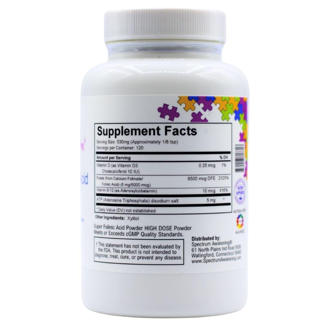 Spectrum Awakening Super Folinic Acid High Dose Leucovorin Powder 1 Pack