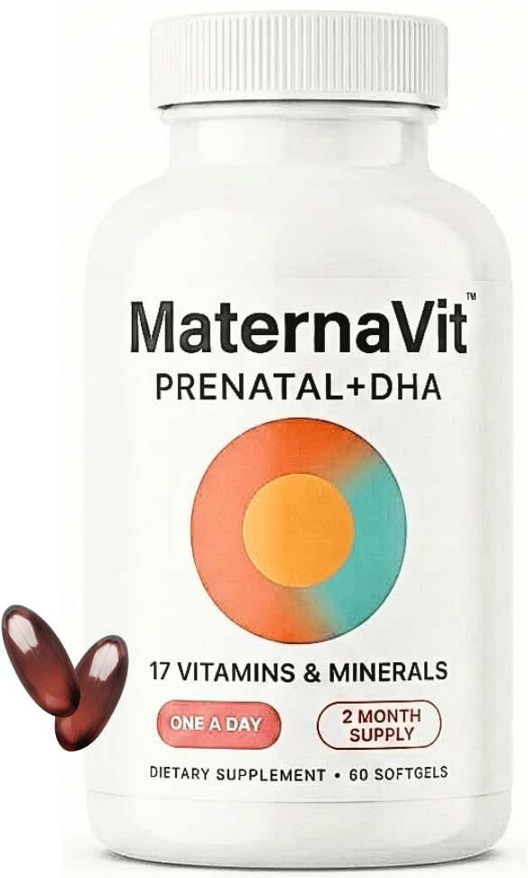 AlphaHealth+ MaternaVit 1 a day Prenatal Vitamins Softgels 60 Count