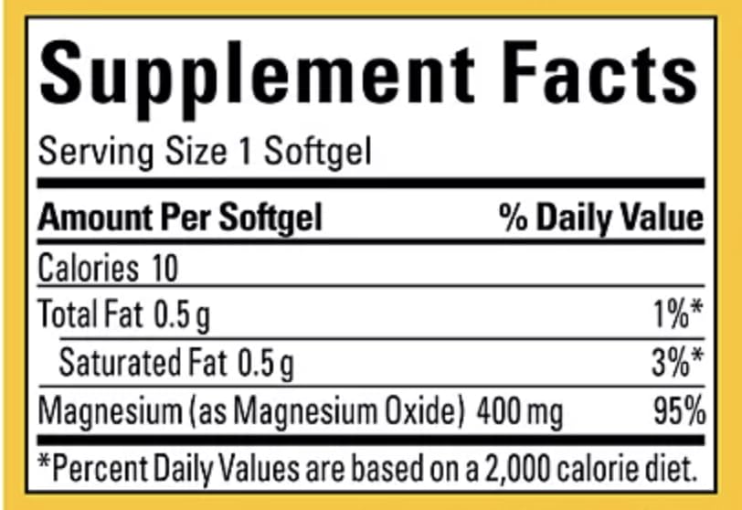 Nature Made High Potency Magnesium 400 mg Softgels, 300 Count