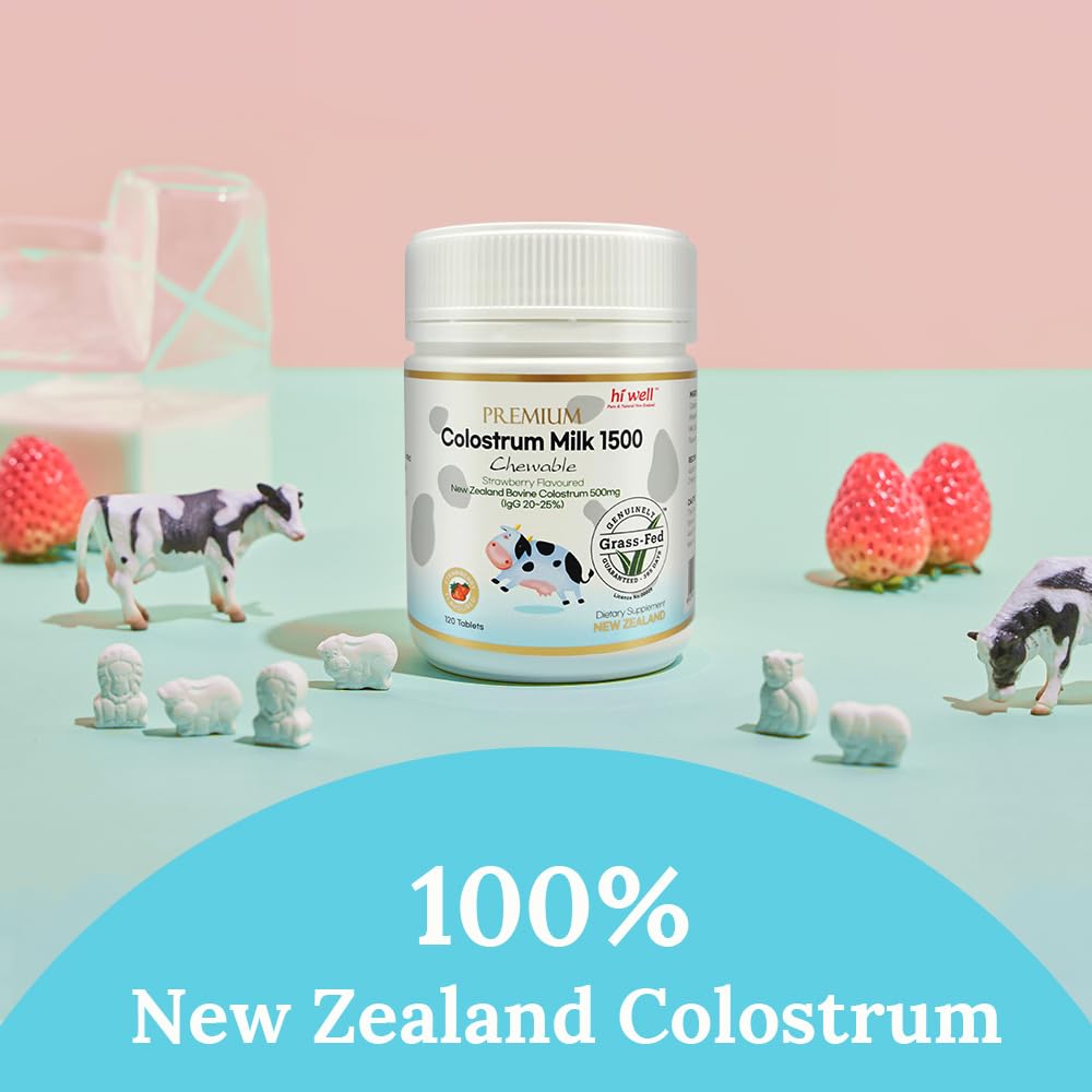 HI WELL PURE & NATURAL NEW ZEALAND Grass-Fed Colostrum Chewable 120 Count