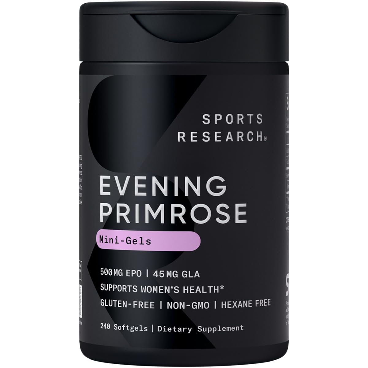 Sports Research Evening Primrose Oil (500mg) Cold-Pressed Softgels 120