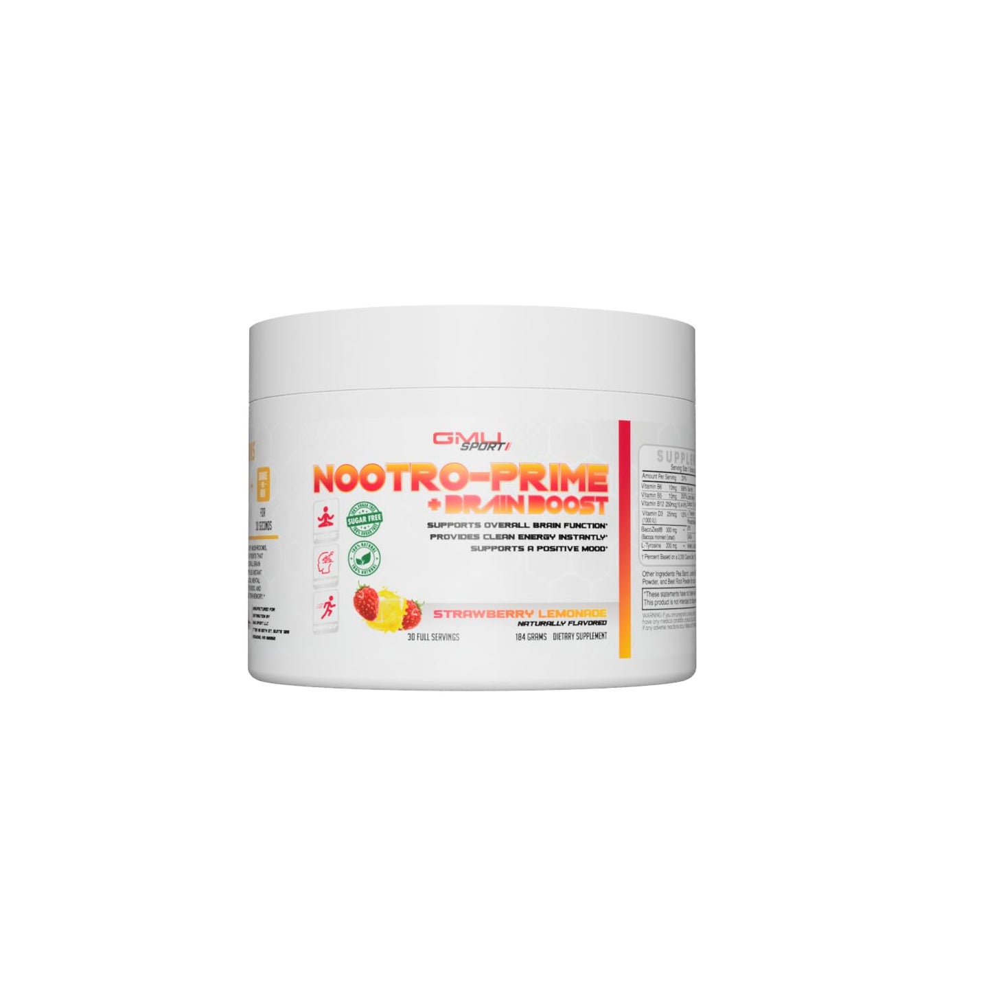 GMU SPORT Nootro-Prime Brain Boost Powder 6.46 Ounce