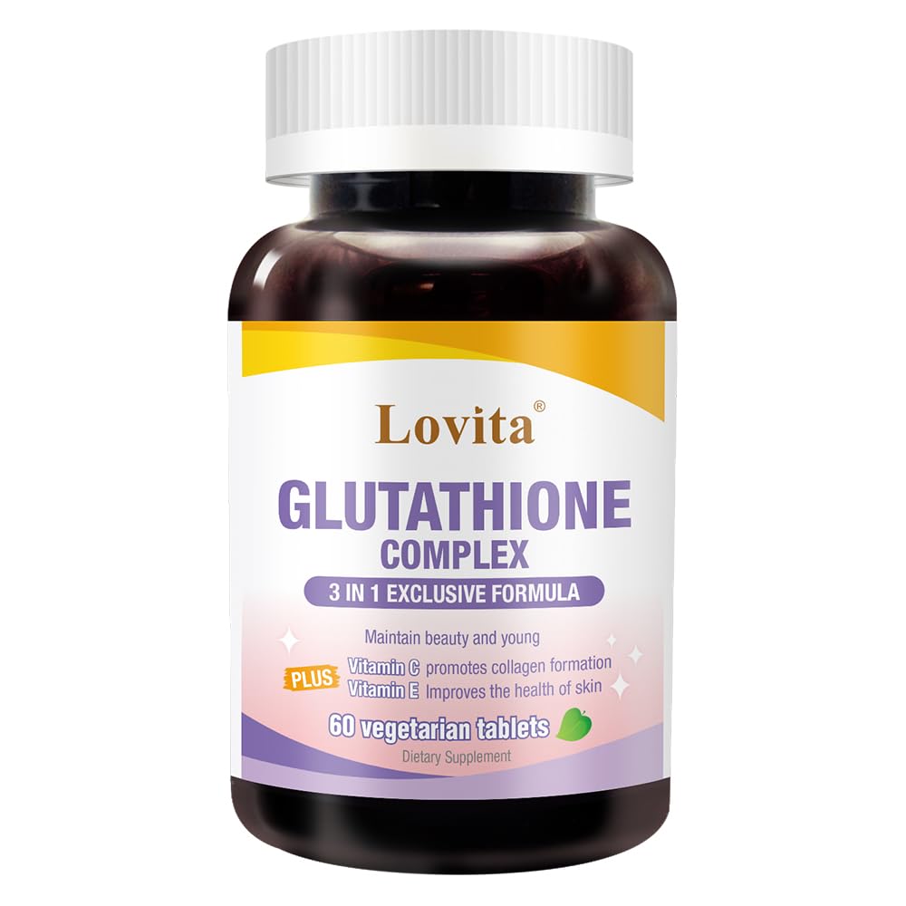 LOVITA Glutathione Complex 500mg for Radiant Skin & Immunity Support Tablet 60 Count