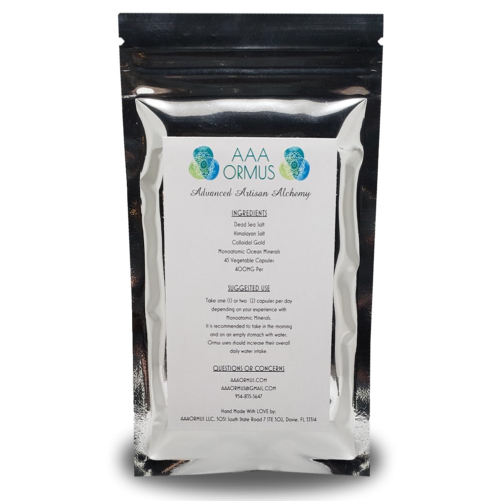 AAA Ormus ORMUS Gold Colloidal Gold Capsules Vegan Monoatomic Ormus The Philosopher's Stone, 40 Count