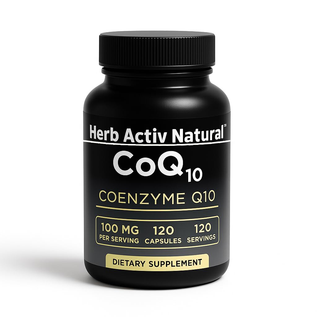 Herb Activ Natural CoQ10 100 mg Coenzyme Q10 Dietary Supplement Capsule 120 Capsules